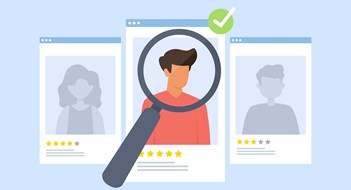 The President’s Role Vector illustration of choice of worker or personnel. Recruitment concept. Сhoosing resume of new employees.
